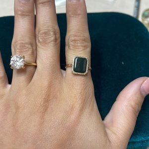 14k bloodstone and diamond ring